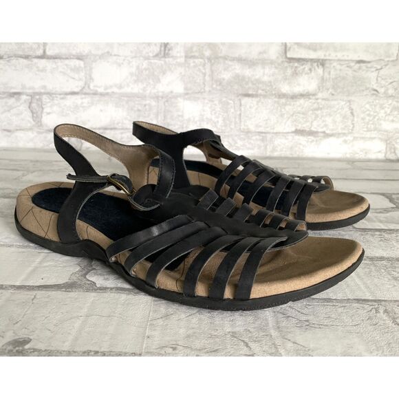 Sanita Cadence Black Leather Platform Sandals Women's Comfortable Shoe 42 (10.5) - Picture 2 of 13